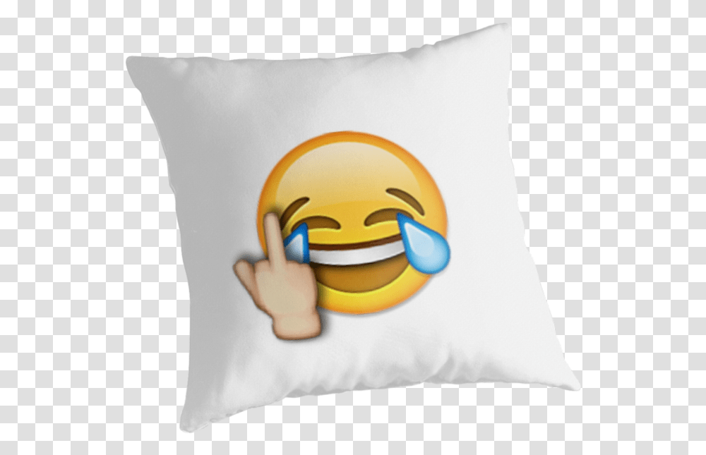 Peace Sign Emoji Laughing Face With Middle Finger Emoji, Pillow, Cushion Transparent Png
