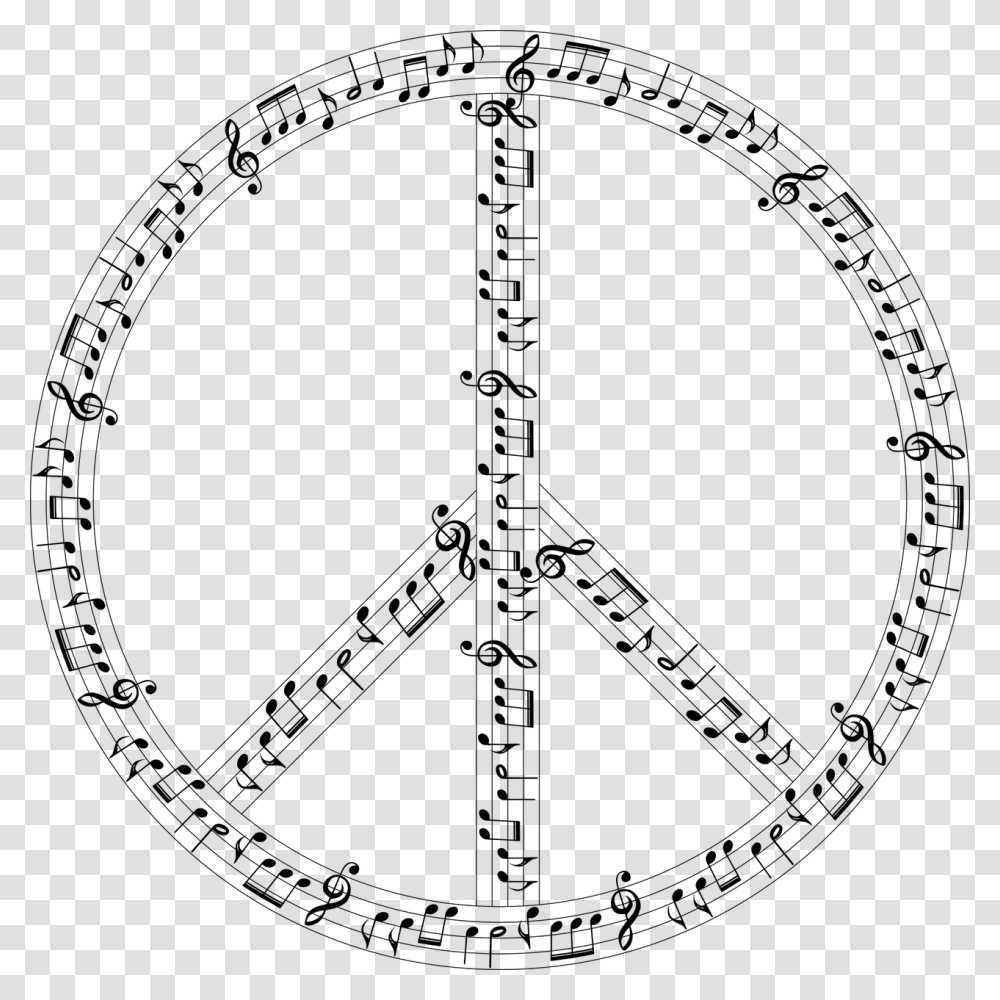 Peace Sign With Music Notes, Gray, World Of Warcraft Transparent Png