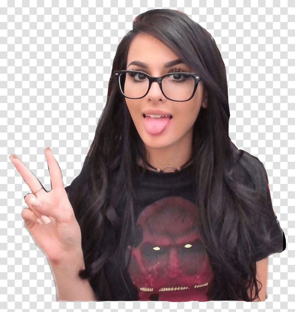 Peace Sssniperwolf Freetoedit Azzyland And Sssniperwolf Collab, Face, Person, Human, Female Transparent Png