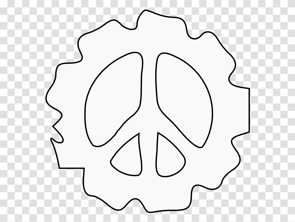 Peace Symbol Peace Sign Flower 86 Black White Line Free French Forces, Stencil, Blade, Weapon, Weaponry Transparent Png