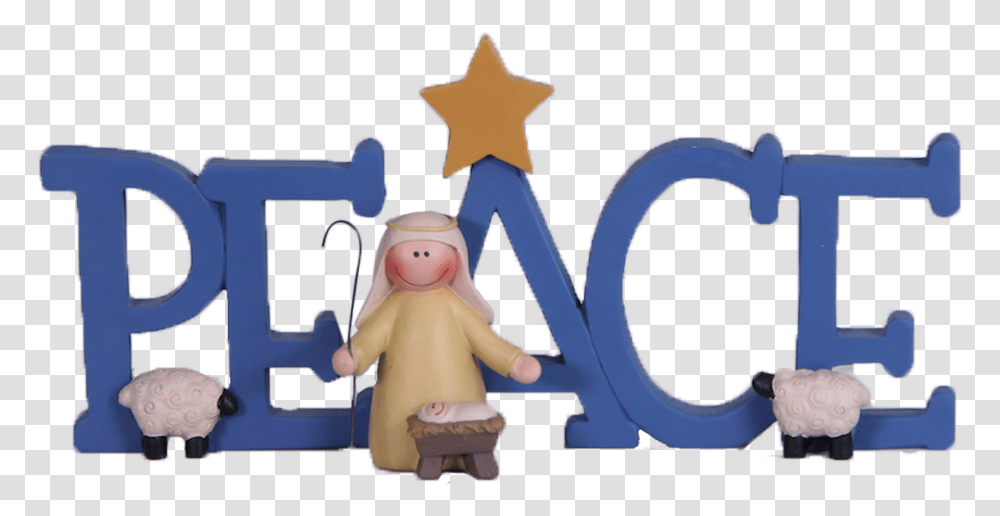 Peace With Star Nativity Saint Nicholas Day, Toy, Doll, Symbol, Text Transparent Png