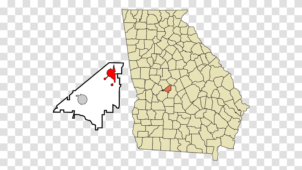 Peach County Georgia Incorporated And Unincorporated County Ga, Map, Diagram, Plot, Atlas Transparent Png