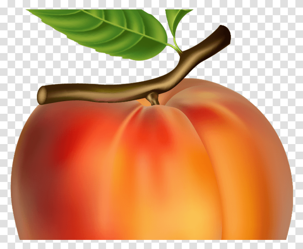 Peach Emoji With Crown Clipart Peach Fruit, Plant, Food, Produce, Apricot Transparent Png