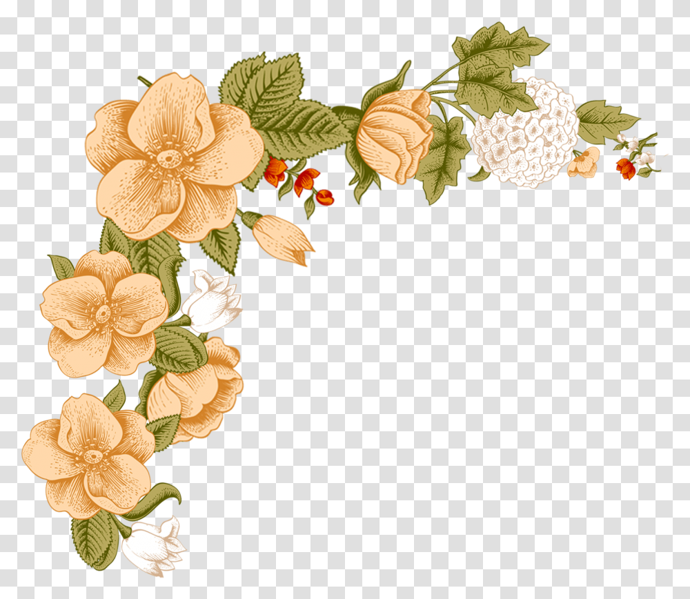 Peach Flowers Flower Floral Design Clip Art Flower Free Download Flower Frame, Plant, Pattern, Graphics, Tree Transparent Png