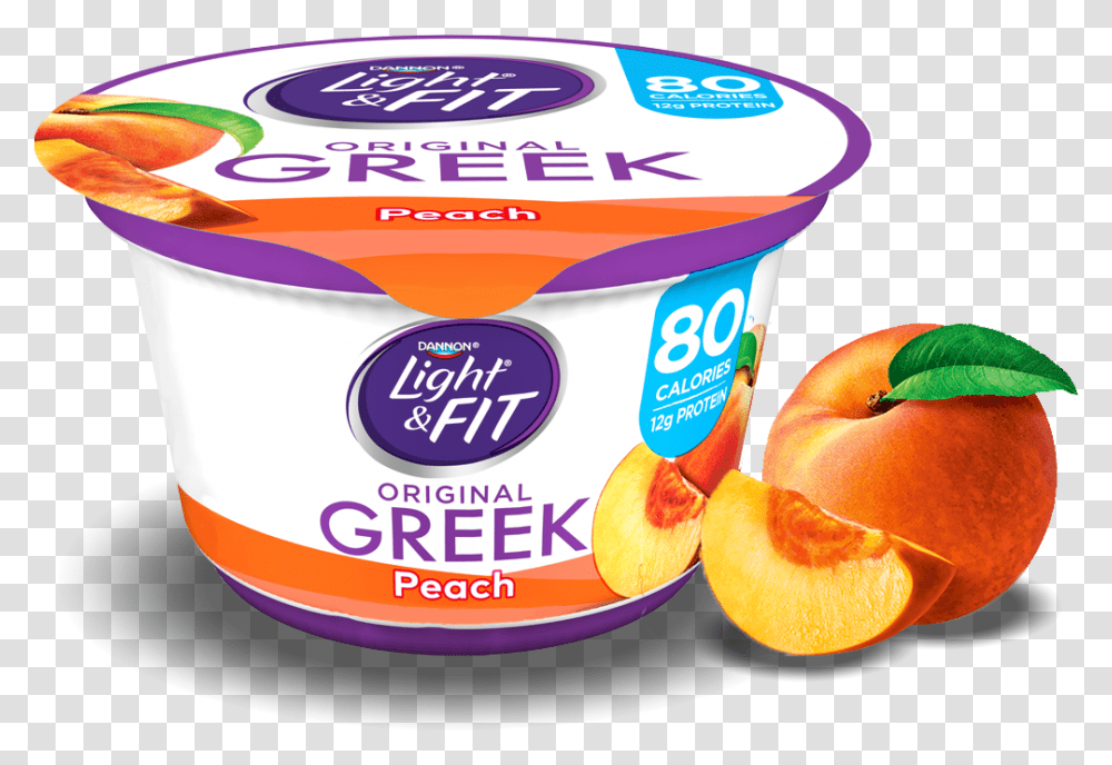 Peach Greek Yogurt Light And Fit Greek Yogurt Key Lime, Dessert, Food, Plant, Fruit Transparent Png
