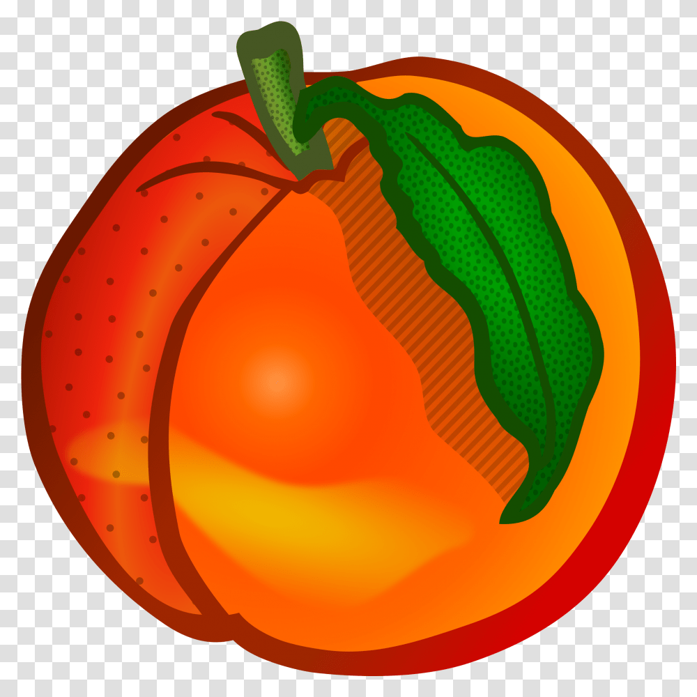Peach Image Download Clipart Clipart Peach, Plant, Produce, Food, Fruit Transparent Png