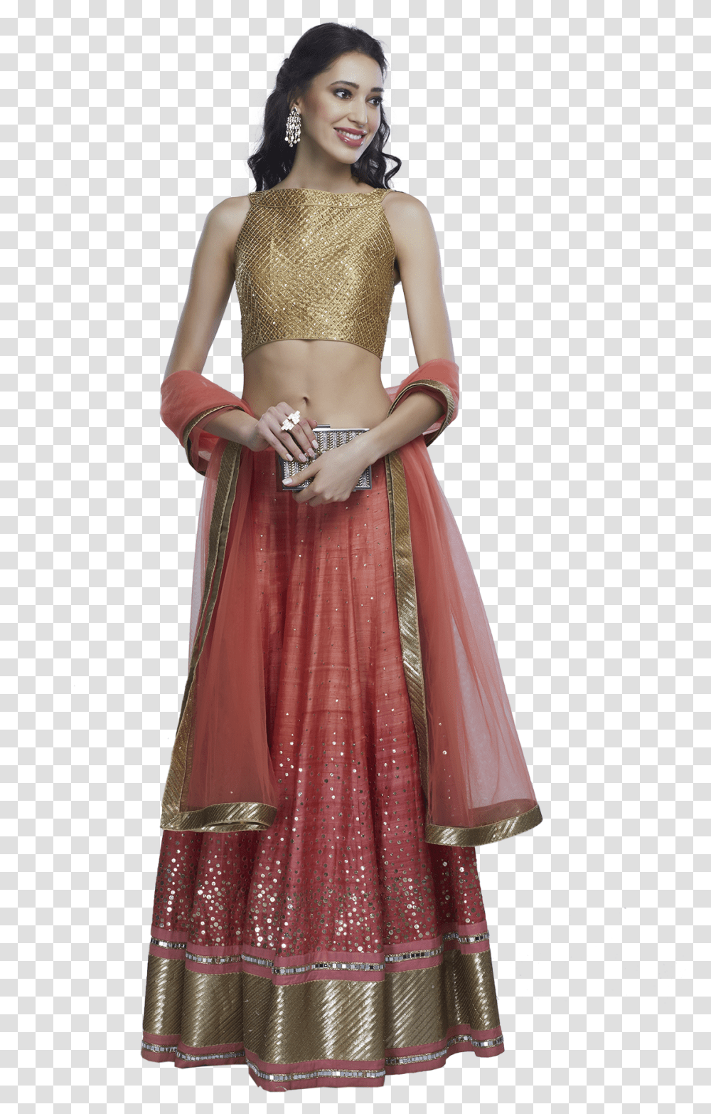 Peach Lehenga Set Photo Shoot, Evening Dress, Robe, Gown Transparent Png