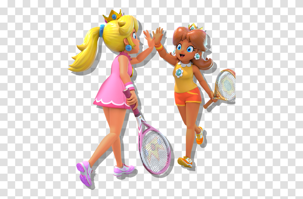 Peach Mario Tennis Aces, Tennis Racket, Person, Doll, Toy Transparent Png