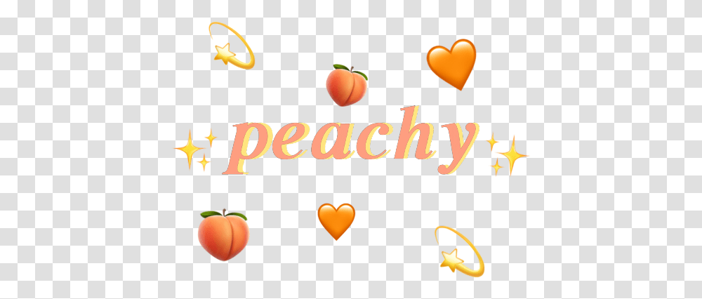 Peach Peachy Aesthetic Emojis Word Aestheticwords Heart, Plant, Label, Fruit Transparent Png