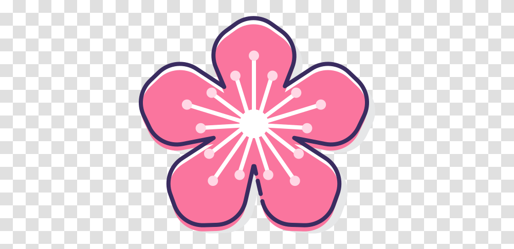 Peach Sakura Flower Icon, Heart, Plant, Blossom, Cushion Transparent Png