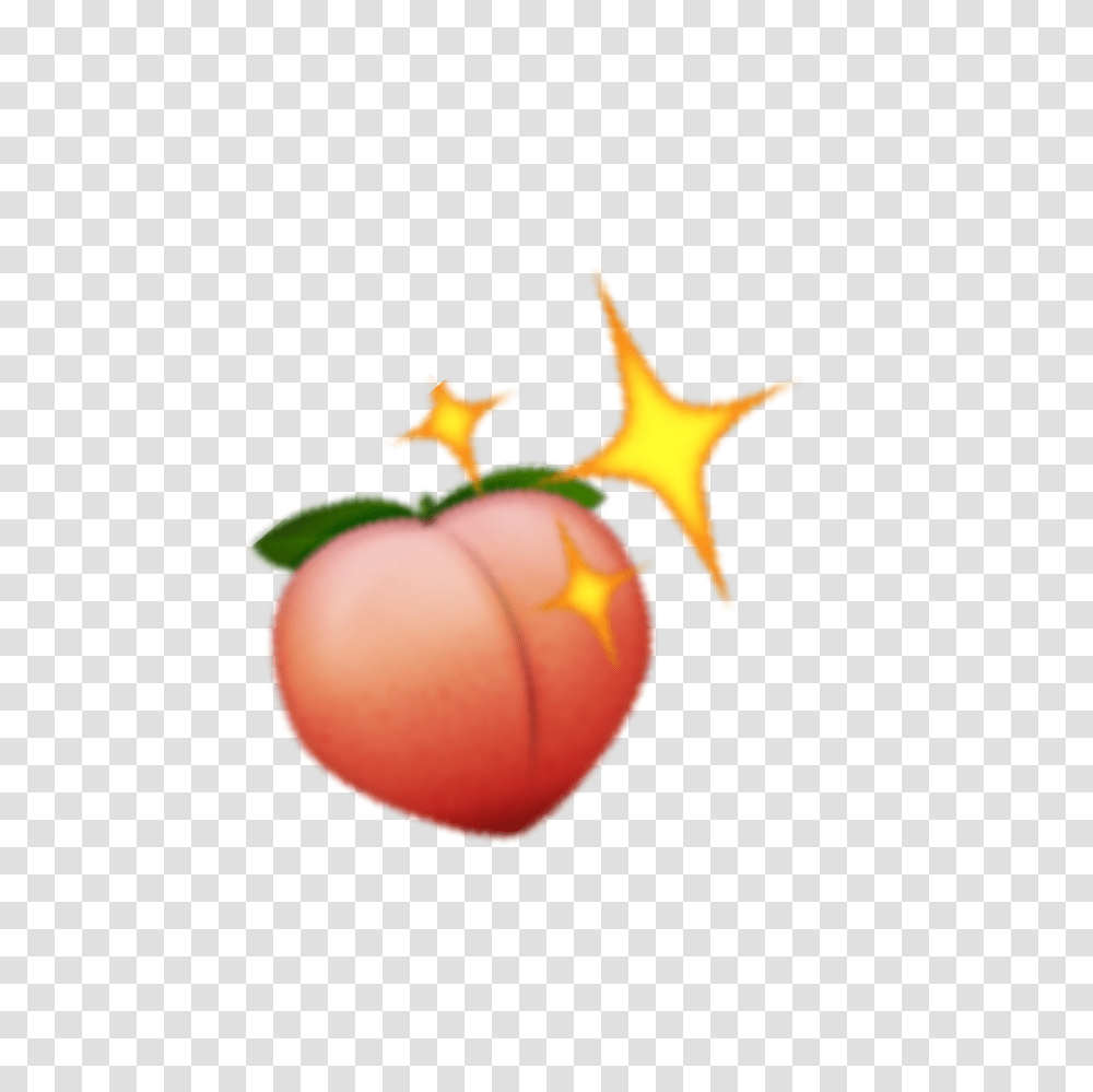 Peach Sparkling Emoji Emojis, Plant, Fruit, Food, Produce Transparent Png