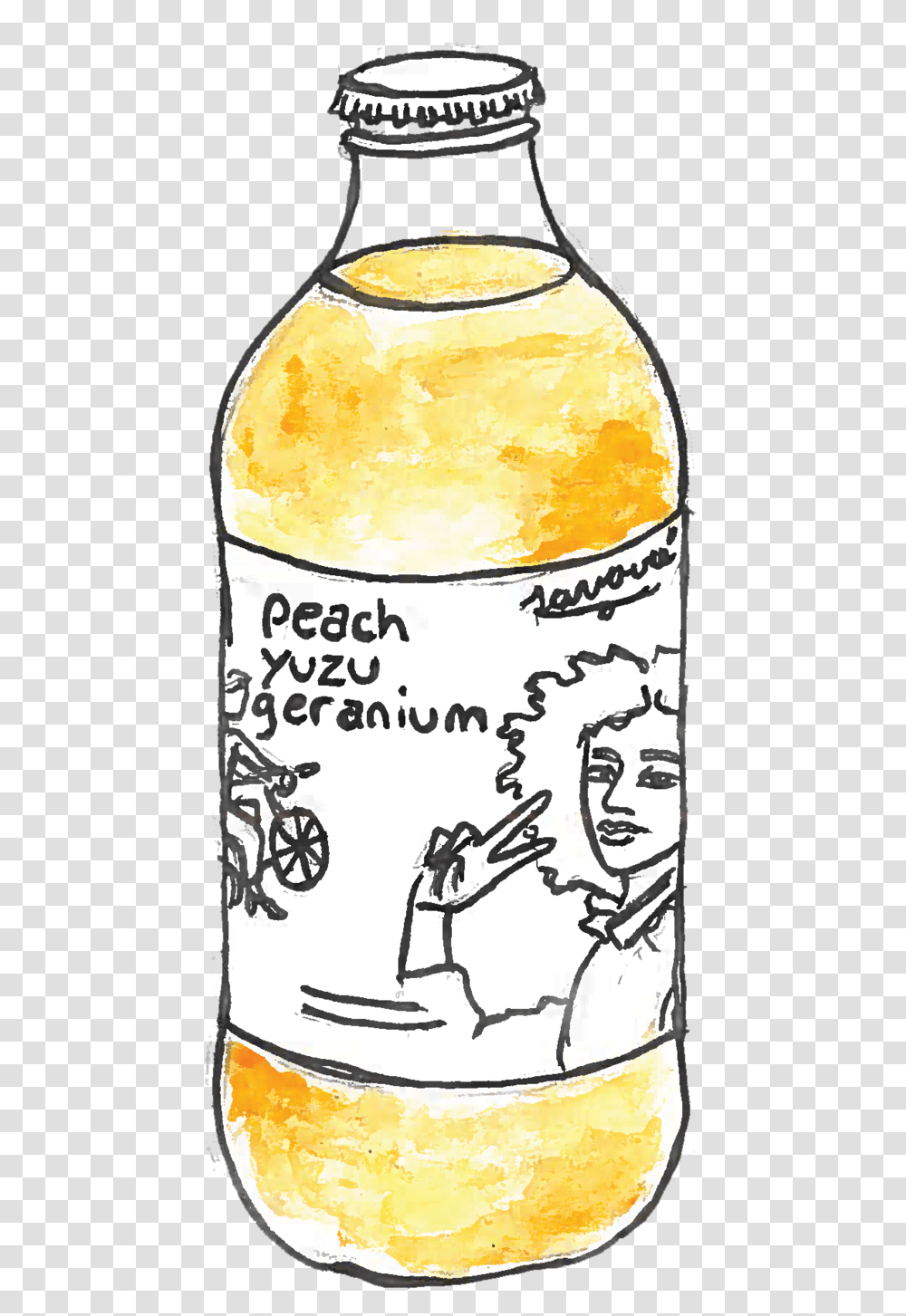 Peach Yuzu Geranium Soda Glass Bottle, Beverage, Drink, Alcohol, Liquor Transparent Png