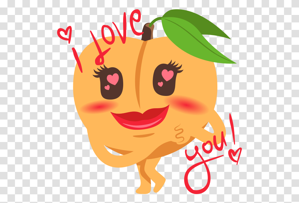Peaches Clipart Emoji Free For Love You Peaches, Plant, Food, Label, Text Transparent Png