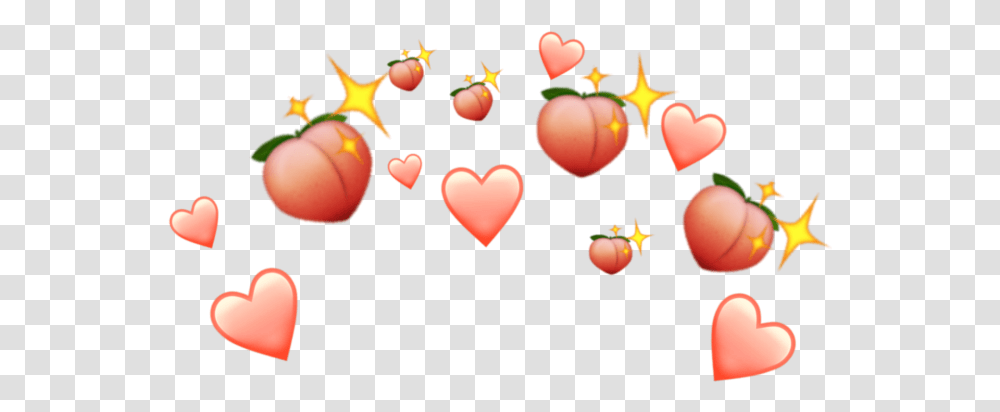 Peaches Feelingpeachy Peachy Peach Peachcrown Peach Emoji Crown, Heart, Birthday Cake, Dessert, Food Transparent Png