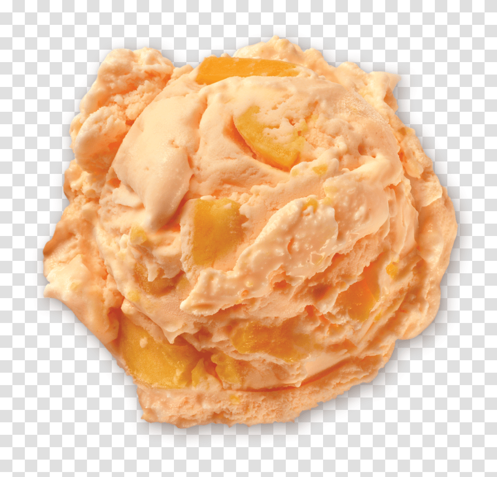 Peaches Ice Cream Scoop Orange Ice Cream Scoop, Mashed Potato, Food, Dessert, Plant Transparent Png