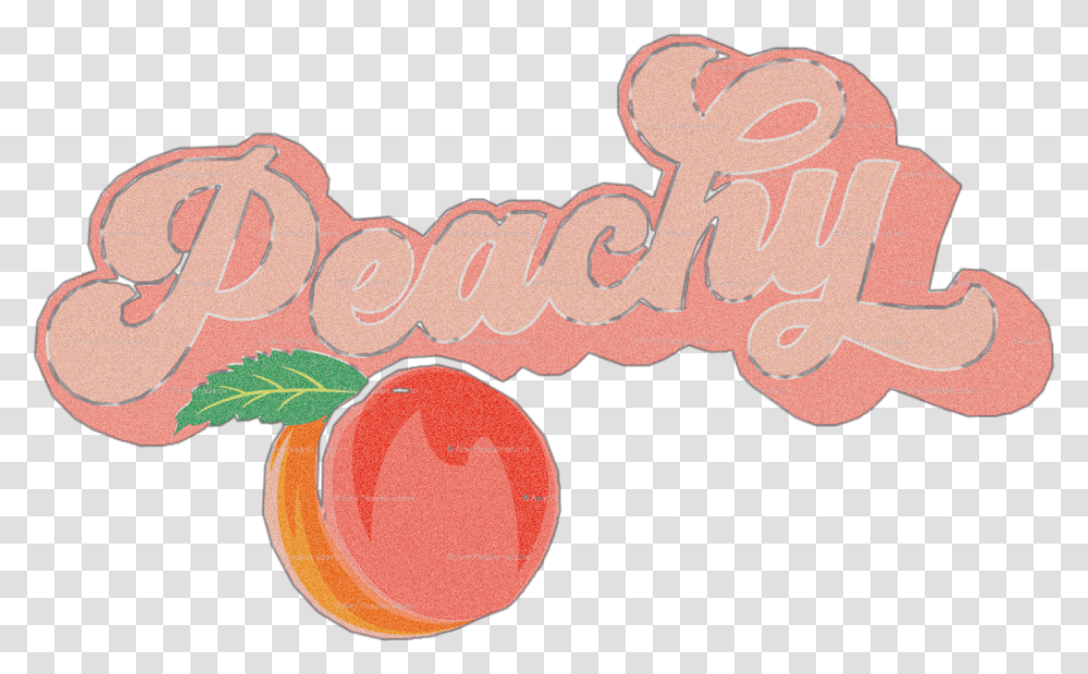Peachy Vintage Retro Cute Aesthetic Typography Peach 70s Font, Plant, Fruit, Food Transparent Png