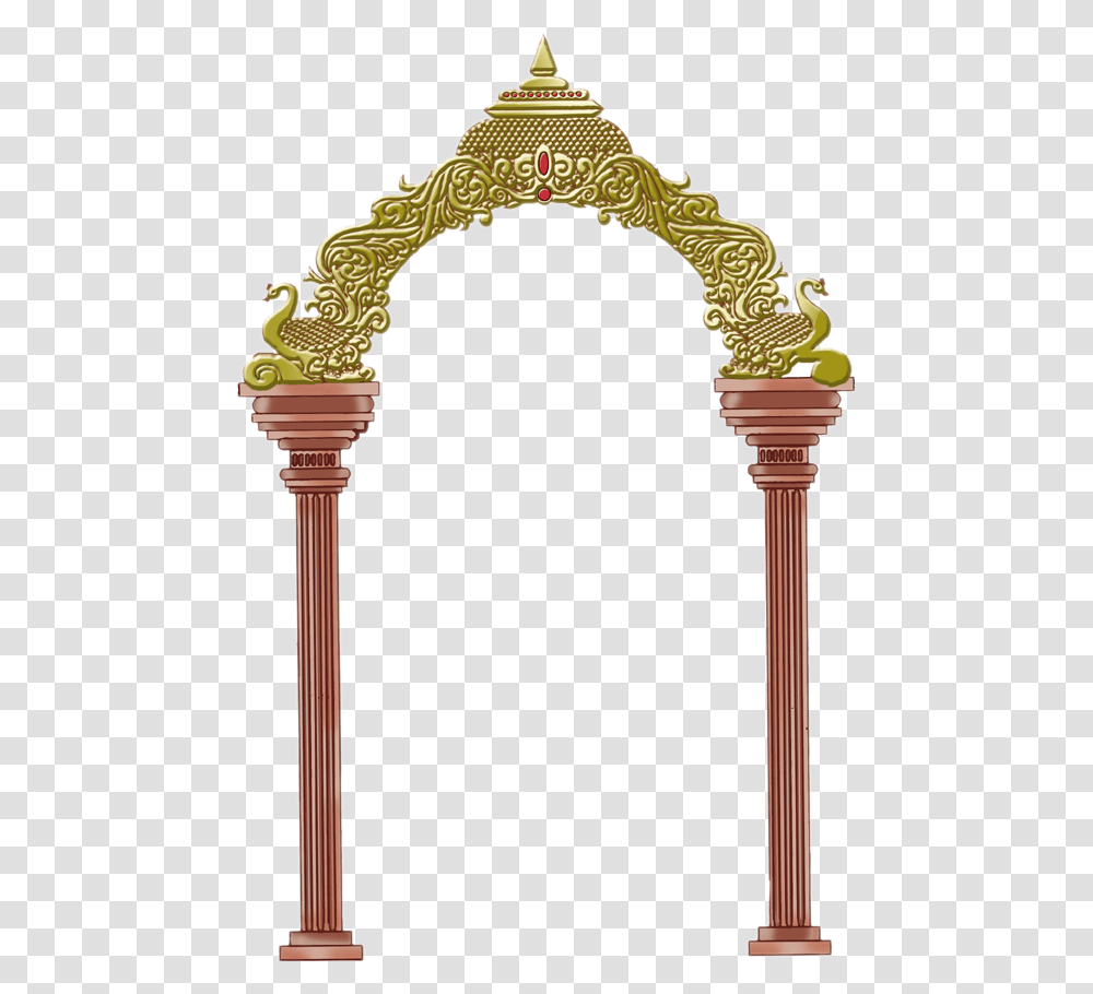 Peacock Clipart Colour Frame Temple Arch, Architecture, Building, Cross Transparent Png