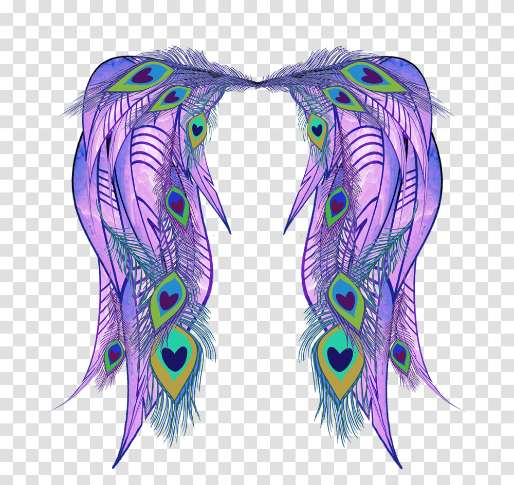Peacock Feather Angel Wings, Pattern, Bird Transparent Png