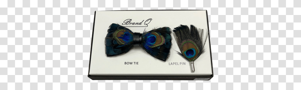 Peacock Feather Bowtie With Matching Lapel Pin Formal Wear, Accessories, Accessory, Hair Slide, Necktie Transparent Png