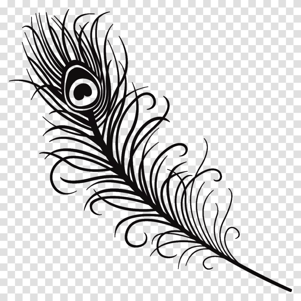 Peacock Feather Clipart Black And White, Screw, Machine Transparent Png