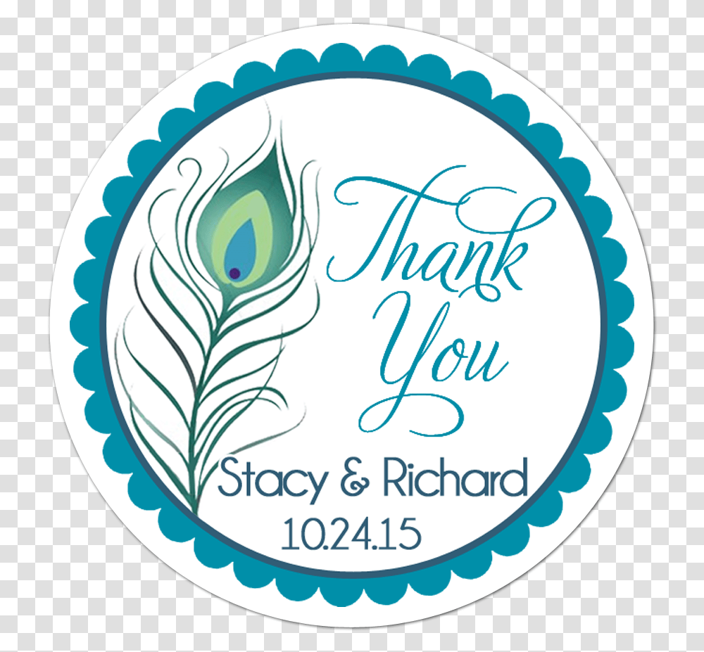 Peacock Feather Personalized Wedding Favor Sticker Military Wheel, Label, Text, Logo, Symbol Transparent Png