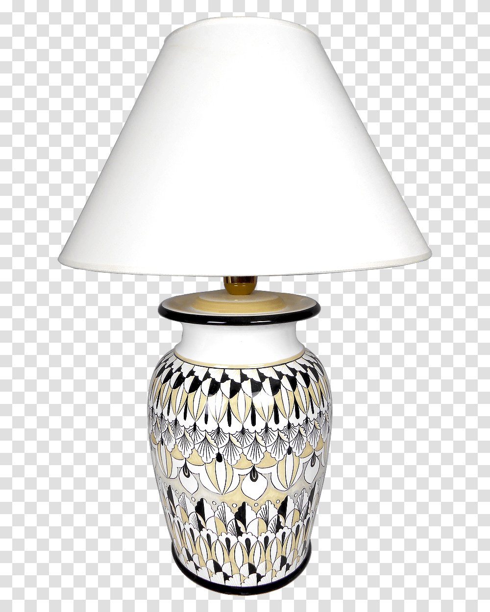 Peacock Feathers Black And White Lamp, Table Lamp, Lampshade Transparent Png