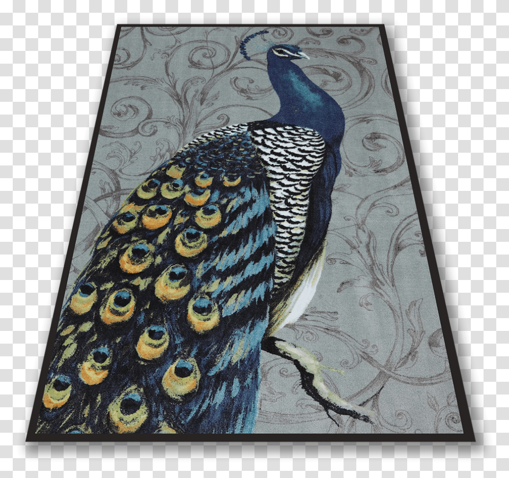 Peacock Leaf Mohawk, Bird, Animal, Rug Transparent Png