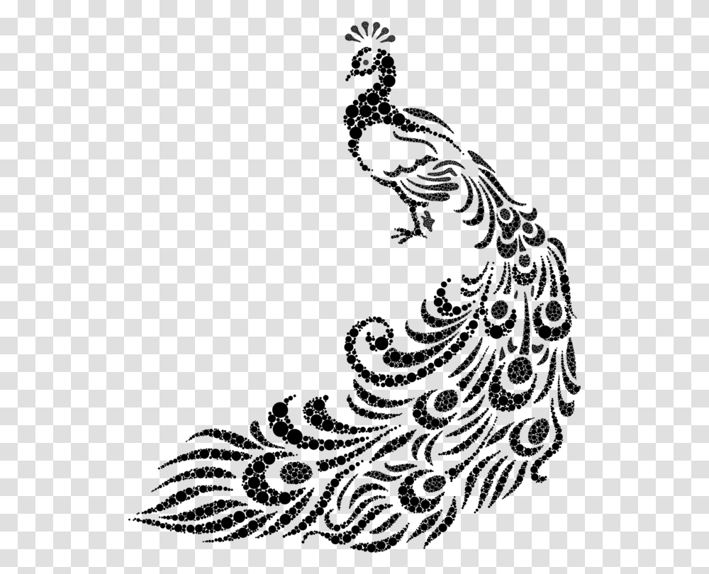 Peafowl Drawing Bird Feather Black And White, Gray, World Of Warcraft Transparent Png
