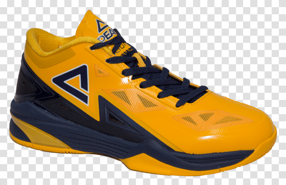 Peak Lightning Yellow Navy Sneakers, Shoe, Footwear, Apparel Transparent Png