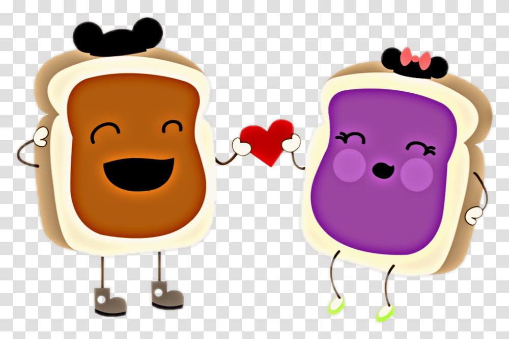 Peanut Butter And Jelly Sandwich Clipart Download Cartoon Pb Amp J, Label, Heart, Cushion Transparent Png