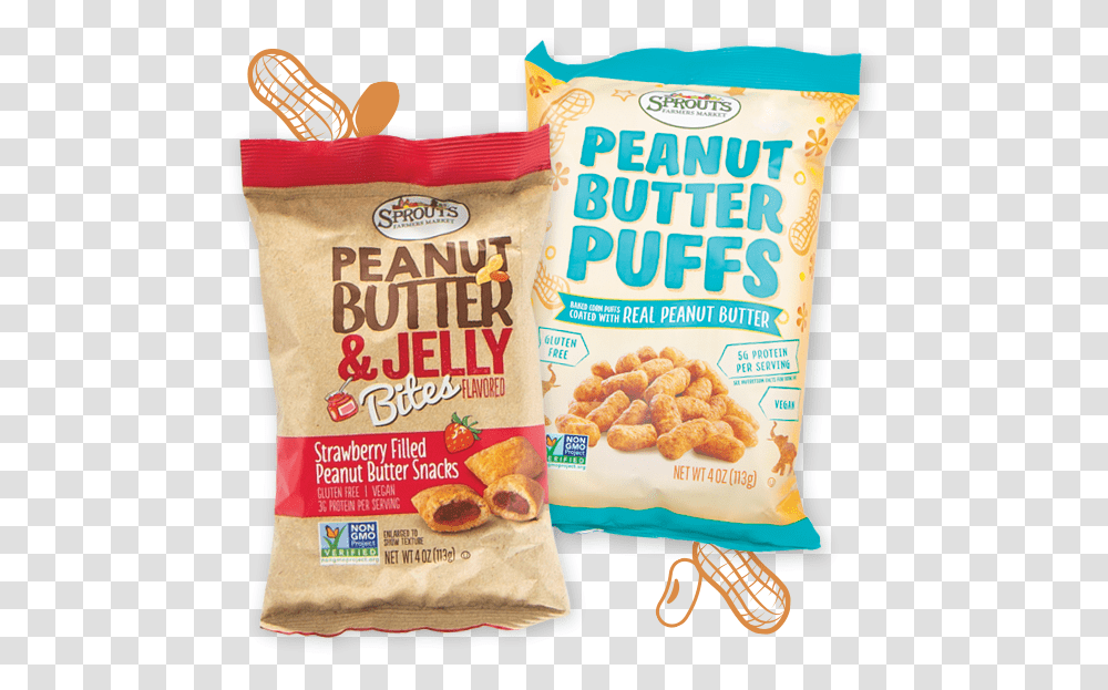 Peanut Butter And Jelly Sprouts Peanut Butter Puffs, Food, Plant, Snack, Vegetable Transparent Png