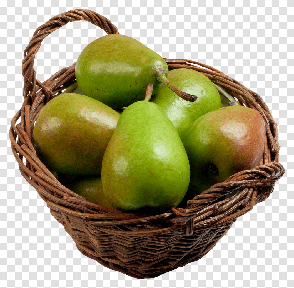 Pear, Fruit, Plant, Food, Basket Transparent Png