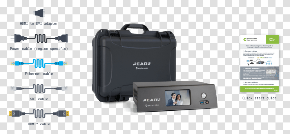 Pearl 2 Hd And 4k Live Video Production System Epiphan Video Portable, Person, Human, Electronics, Camera Transparent Png