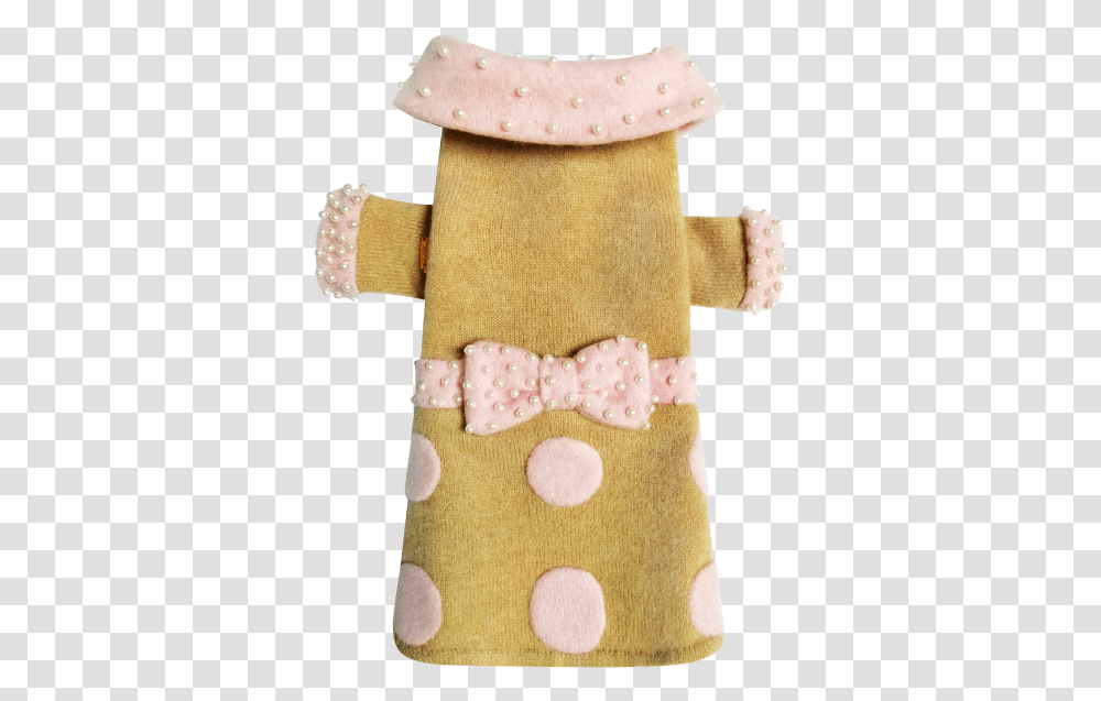 Pearl Polka Dot Bow Sweater Dress Patchwork, Plush, Toy, Doll, Applique Transparent Png