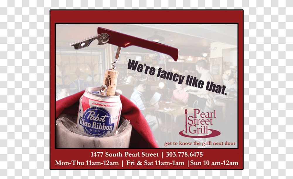 Pearl Street Grill Pabst Blue Ribbon, Person, Human, Advertisement, Poster Transparent Png