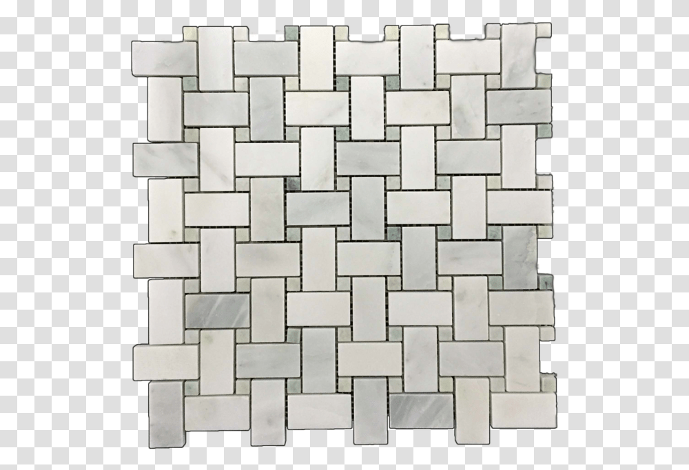 Pearl White Basketweave With Ming Green Dot Mosaic Tile, Pattern, Rug, Wall, Computer Keyboard Transparent Png