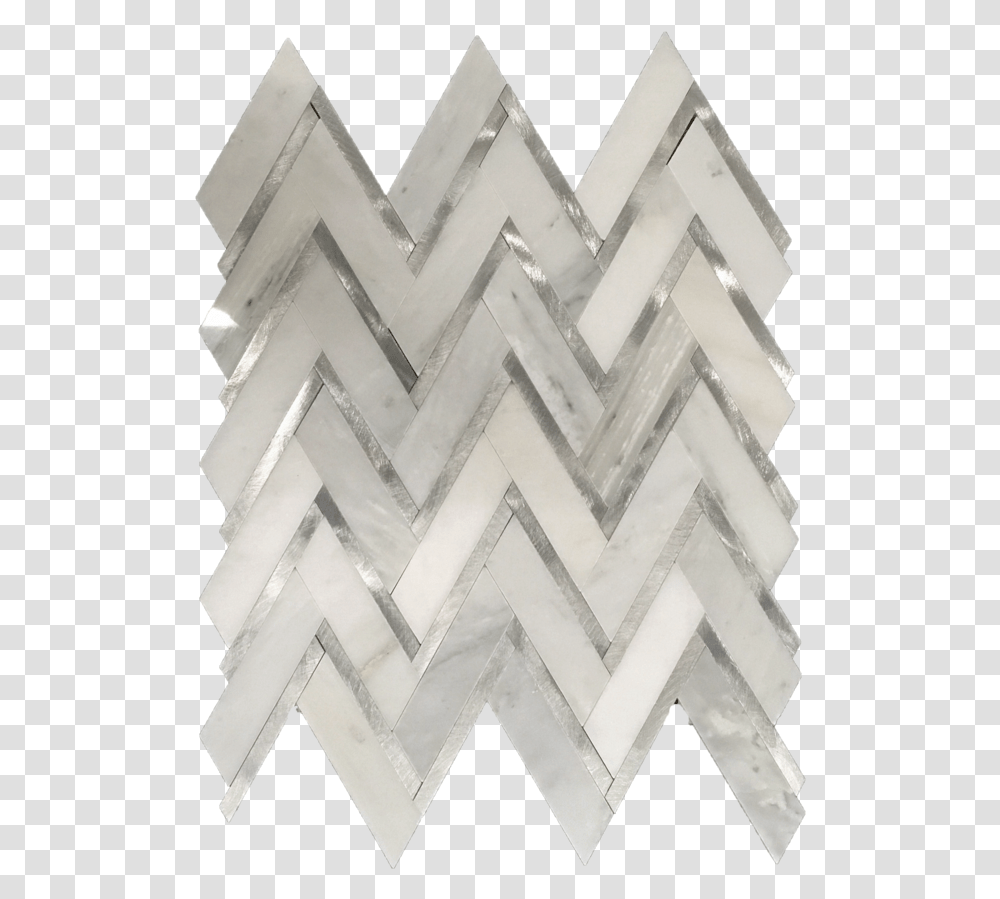 Pearl White Herringbone With Silver Aluminum Mosaic Herringbone Tile Gray White Silver, Crystal, Cuff, Cross Transparent Png