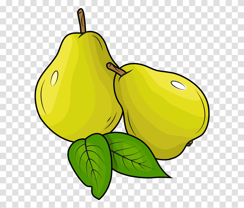 Pears With Leaves Clipart, Plant, Fruit, Food, Leaf Transparent Png