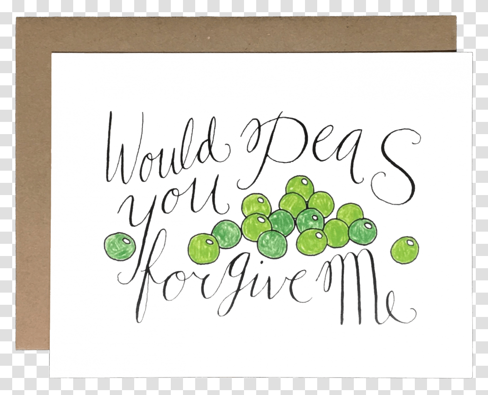 Peas Forgive Me Illustration, Handwriting, Calligraphy, Letter Transparent Png