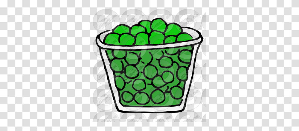 Peas Picture For Classroom Therapy Use, Green, Ball, Bucket, Food Transparent Png