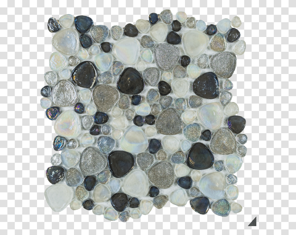 Pebble Pattern White And Multi Grey Melted Glass Mosaic Pebble Glass Mosaic, Accessories, Accessory, Rug, Jewelry Transparent Png