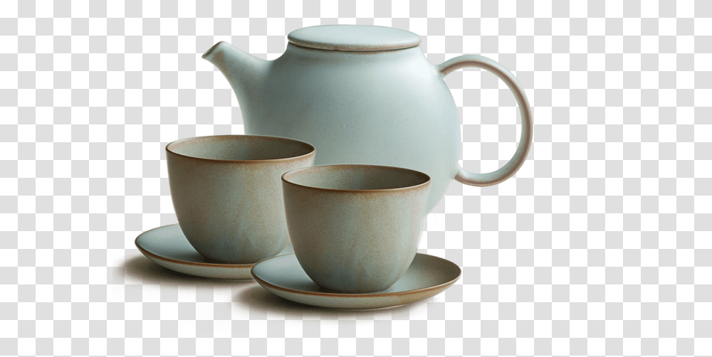 Pebble Teapot Set Tea Pot Set, Pottery, Saucer, Cup, Coffee Cup Transparent Png