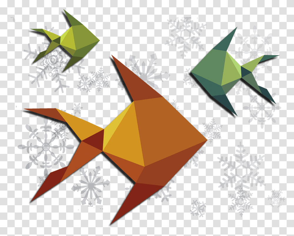 Peces Origami, Paper Transparent Png