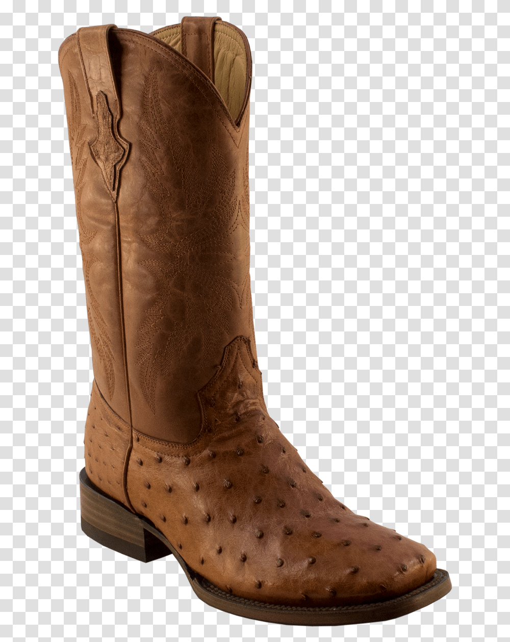 Pecos Bill Cognac Full Quill Square Toe Ostrich Boot Boot, Apparel, Footwear, Shoe Transparent Png