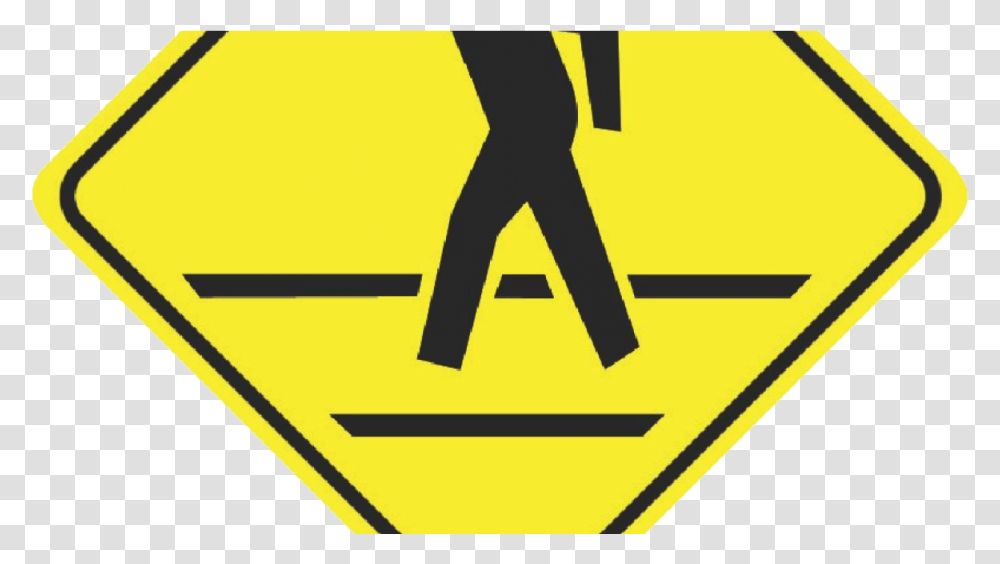 Pedestrian Crosswalk Sign Clipart Download Person Walking Road Sign Meaning, Human, Car, Vehicle Transparent Png