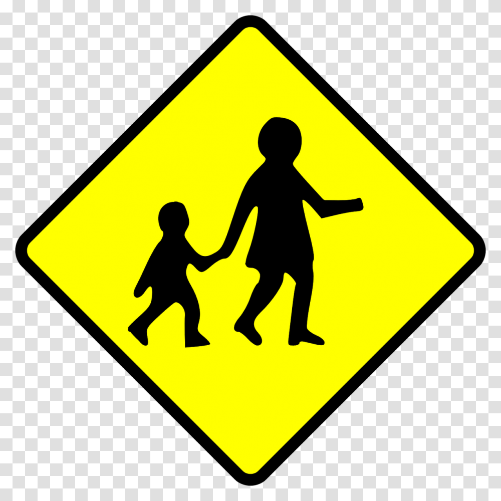 Pedestrian School Crossing Signs, Person, Human, Road Sign Transparent Png