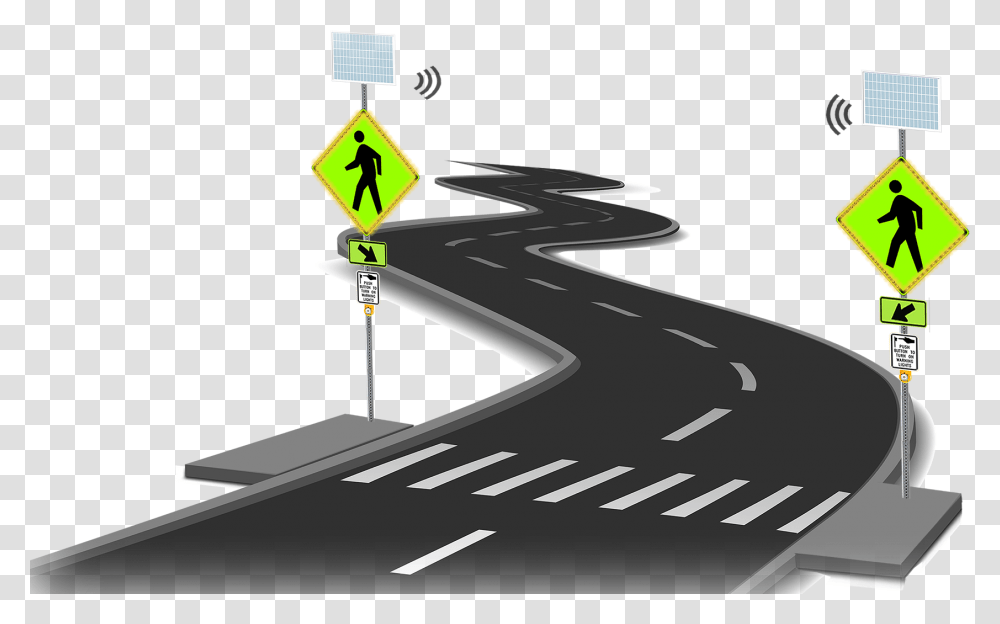 Pedestrian Signs, Road, Tarmac, Person, Intersection Transparent Png