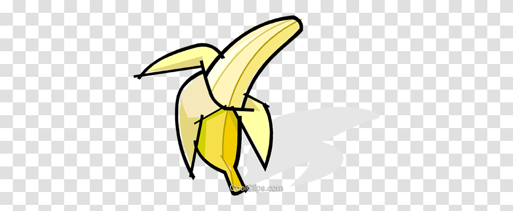 Peeled Banana Royalty Free Vector Clip Art Illustration, Plant, Fruit, Food, Flower Transparent Png