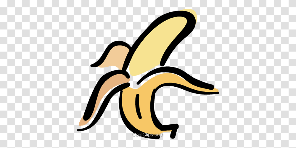 Peeled Banana Royalty Free Vector Clip Art Illustration, Plant, Fruit, Food Transparent Png