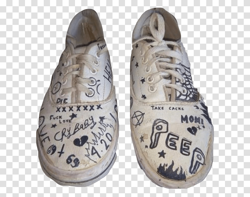 Peep Grunge Edgy Lilpeep Aesthetic Freetoedit Lil Peep White Shoes, Apparel, Footwear, Sneaker Transparent Png